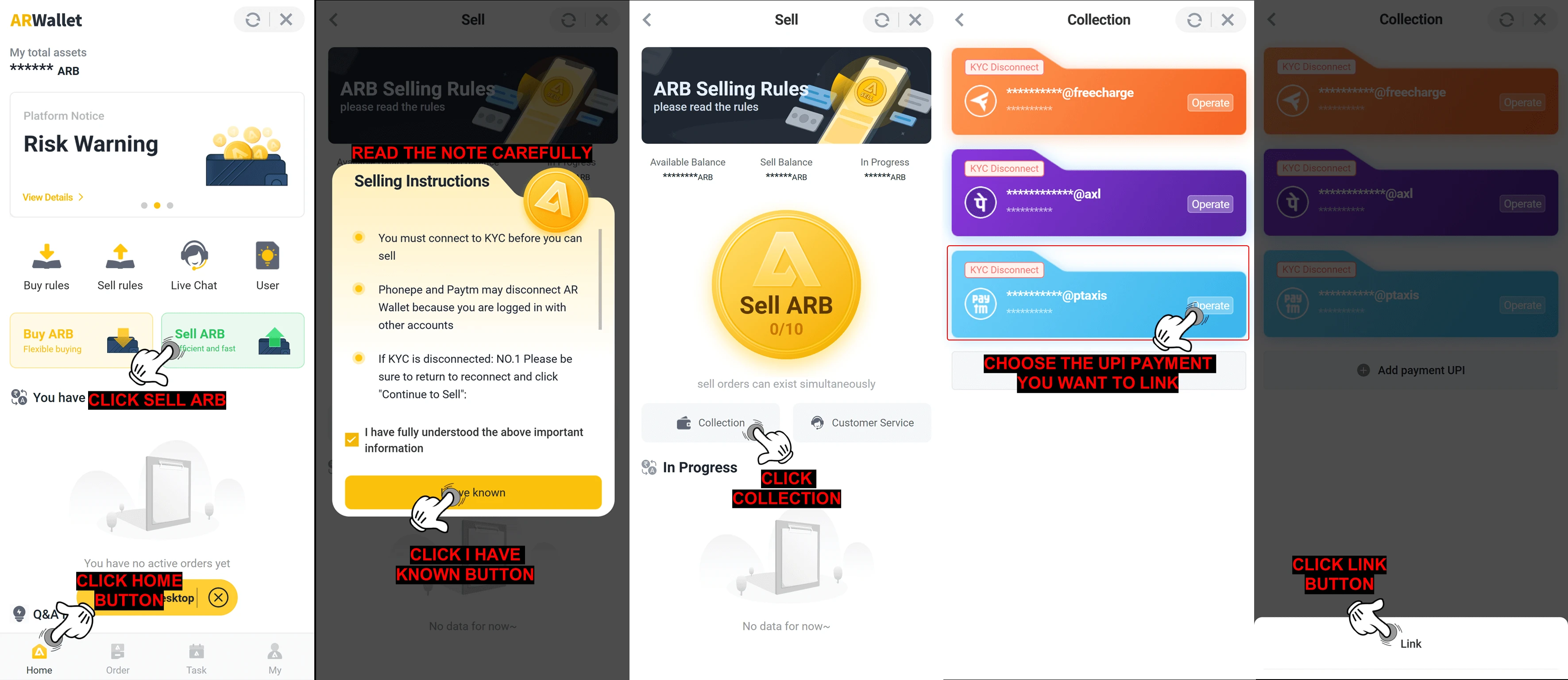 How To Sell ARB Coins using UPI Method — step screenshot